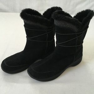 CROFT & BARROW Suede Winter Snow Boots Black Size 9